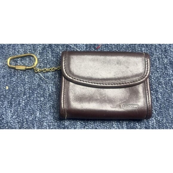 Coach Vtg Glove Tanned Mahogany Leather Multifunction Coin Purse Wallet WOW - Picture 1 of 11